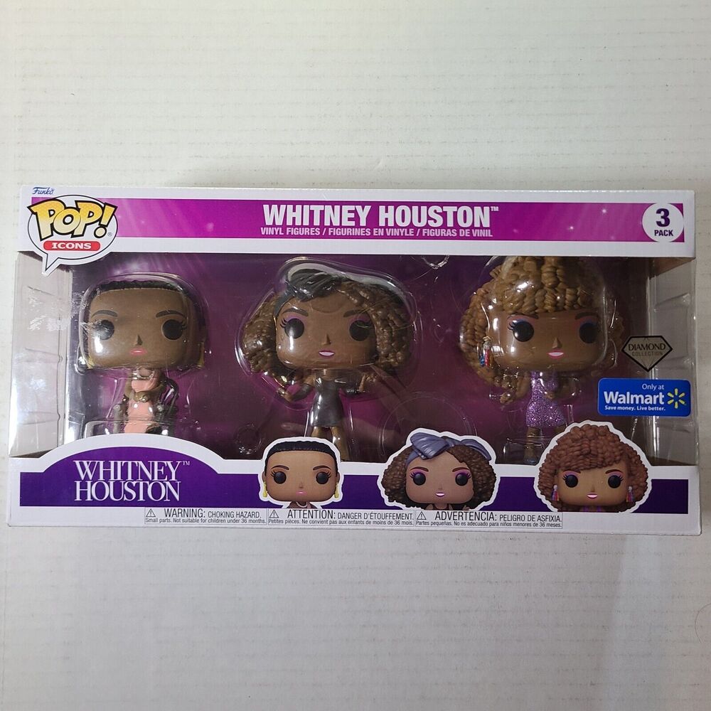 Funko Pop Whitney Houston 3 Pack Walmart Exclusive Diamond Collection Icons 💎